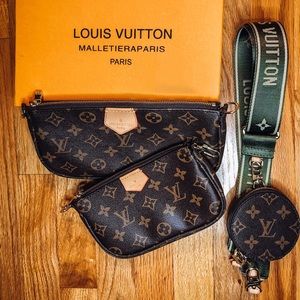 Louis Vuitton Mini Pochette w/ army green strap